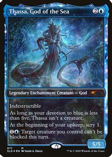 【Foil】(071)■星座■《海の神、タッサ/Thassa, God of the Sea》[SLD] 青R