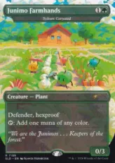 【Foil】(7189)■ボーダーレス■《Junimo Farmhands》//《森の女人像/Sylvan Caryatid》[SLD] 緑