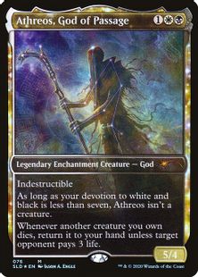 【Foil】(076)■星座■《通行の神、エイスリオス/Athreos, God of Passage》[SLD] 金R