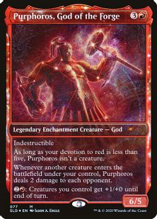 【Foil】(077)■星座■《鍛冶の神、パーフォロス/Purphoros, God of the Forge》[SLD] 赤R