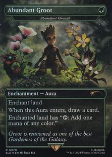 【Foil】(870)■ボーダーレス■《Abundant Groot》/《豊かな成長/Abundant Growth》[SLD] 緑