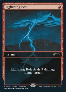 【Foil】(901)■フルアート■《稲妻/Lightning Bolt》[SLD] 赤R