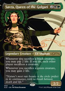 【Foil】(500)■ボーダーレス■《ゴルガリの女王、サヴラ/Savra, Queen of the Golgari》[SLD] 金R