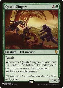 (C17-33)《クァーサルの礫投げ/Qasali Slingers》(SLD構築済み)[PWシンボル付き再版] 緑R