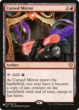 (C21-50)《呪われた鏡/Cursed Mirror》(SLD構築済み)[PWシンボル付き再版] 赤R