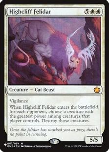(GN2-1)《Highcliff Felidar》(SLD構築済み)[PWシンボル付き再版] 白R