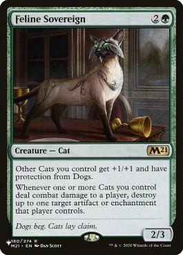 (M21-180)《猫の君主/Feline Sovereign》(SLD構築済み)[PWシンボル付き再版] 緑R
