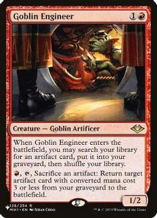 《ゴブリンの技師/Goblin Engineer》(SLD構築済み)[PWシンボル付き再版] 赤R