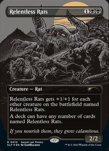 【Foil】(010)■ボーダーレス■《執拗なネズミ/Relentless Rats》[SLP] 黒