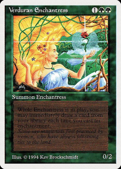 Foil】《新緑の女魔術師/Verduran Enchantress》[Secret Lair] 緑(1004 