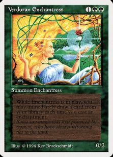 《新緑の女魔術師/Verduran Enchantress》[Summer Magic] 緑R