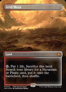 【ドラゴンスケイル・Foil】(114)■ボーダーレス■《乾燥台地/Arid Mesa》[SPG] 土地
