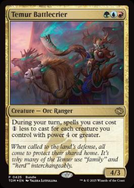 【Foil】(425)《ティムールの戦告者/Temur Battlecrier》(Bundleプロモ)[TDM-P] 金R