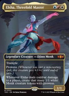 【Foil】(002)■ボーダーレス■《三学の修得者、エルシャ/Elsha, Threefold Master》[TDC] 金R