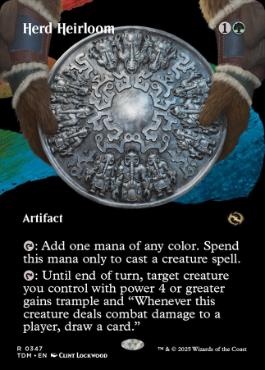 Foil】(347)□ボーダーレス□《群れの家宝/Herd Heirloom》 [TDM