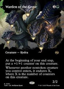 【Foil】(351)■ボーダーレス■《木立の守部/Warden of the Grove》 [TDM-BF] 緑R