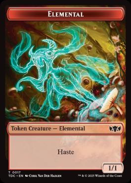 (017/013)《エレメンタル+戦士トークン/Elemental+Warrior Token》[TDC] 赤/白