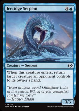 Foil】(049)《氷峰の海蛇/Iceridge Serpent》[TDM] 青C | 日本