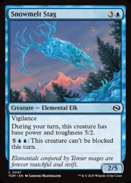 【Foil】(057)《雪解けの牡鹿/Snowmelt Stag》[TDM] 青C