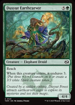【Foil】(141)《ドゥシュトの地象師/Dusyut Earthcarver》[TDM] 緑C