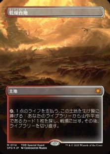 【ドラゴンスケイル・Foil】(114)■ボーダーレス■《乾燥台地/Arid Mesa》[SPG] 土地