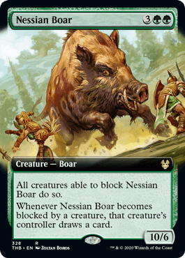 【Foil】(328)■拡張アート■《ネシアンの猪/Nessian Boar》[THB-BF] 緑R