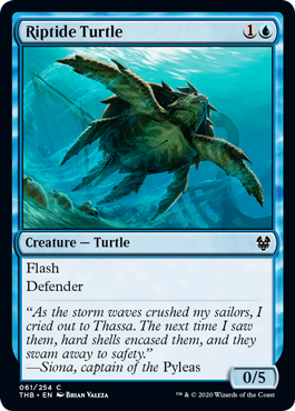 【Foil】(061)《激浪の亀/Riptide Turtle》[THB] 青C