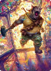 (054)【箔押し】【アート・カード】暴れん坊のサイ、ロックステディ [TMT]