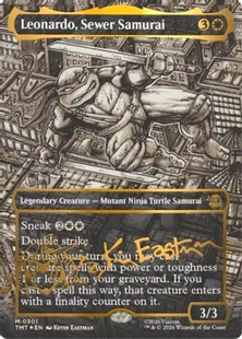 MTG Leonardo, Sewer Samurai 箔押しヘッドライナー Foil】(301)□ボーダーレス□《下水道侍、レオナルド/Leonardo, Sewer