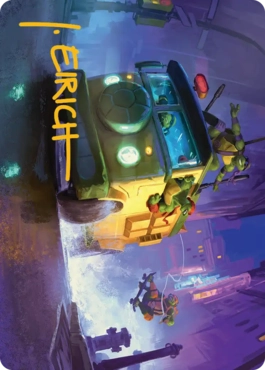 (019)【箔押し】【アート・カード】タートルワゴン [TMT]