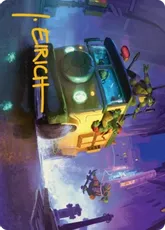 (019)【箔押し】【アート・カード】タートルワゴン [TMT]