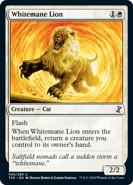 【Foil】(050)《白たてがみのライオン/Whitemane Lion》[TSR] 白C
