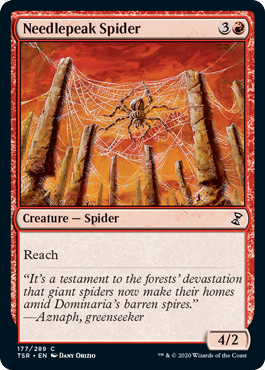 【Foil】(177)《針先の蜘蛛/Needlepeak Spider》[TSR] 赤C