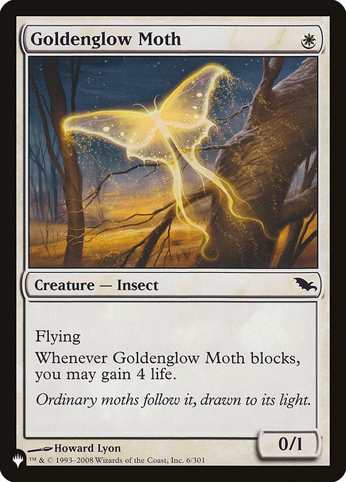 《黄金光の蛾/Goldenglow Moth》[PWシンボル付き再版] 白C