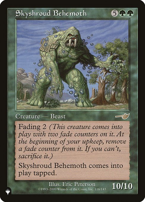 《スカイシュラウドのビヒモス/Skyshroud Behemoth》[PWシンボル付き再版] 緑R
