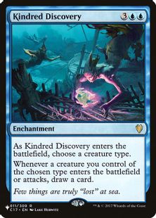 《同族の発見/Kindred Discovery》[PWシンボル付き再版] 青R