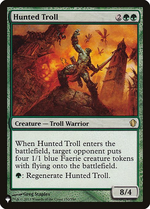 《狩り立てられたトロール/Hunted Troll》[PWシンボル付き再版] 緑R