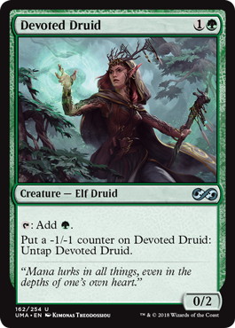 【Foil】《献身のドルイド/Devoted Druid》[UMA] 緑U