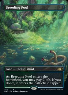 【Foil】(286)■ボーダーレス■《繁殖池/Breeding Pool》[UNF-BF] 土地R