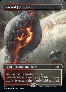【ギャラクシー・Foil】(536)■ボーダーレス■《聖なる鋳造所/Sacred Foundry》[UNF-BF] 土地R