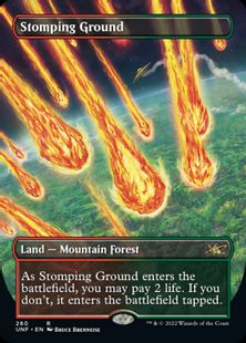 (280)■ボーダーレス■《踏み鳴らされる地/Stomping Ground》[UNF-BF] 土地R