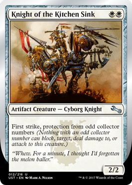 【Foil】《Knight of the Kitchen Sink》(odd collector )[UST] 白U