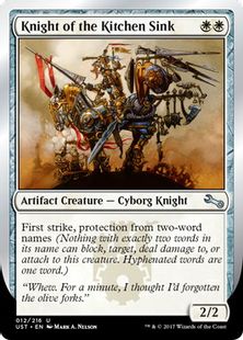 【Foil】《Knight of the Kitchen Sink》(two-word names )[UST] 白U