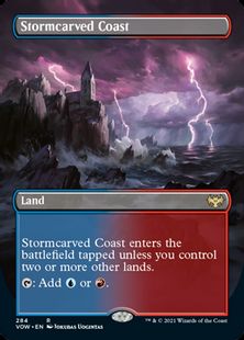 【Foil】(284)■ボーダーレス■《嵐削りの海岸/Stormcarved Coast》[VOW-BF] 土地R