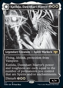 【Foil】(317)■ショーケース■《ドーンハルトの殉教者、カティルダ/Katilda, Dawnhart Martyr》/《カティルダの曙/Katilda's Rising Dawn》[VOW-BF] 白R