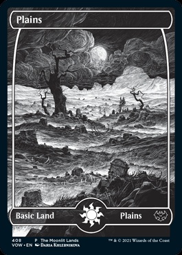 Foil】(408)□フルアート□《平地/Plains》(The Moonlit Lands)[VOW-P 