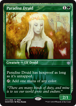 【Foil】《楽園のドルイド/Paradise Druid》(FNM)[WAR-P] 緑U