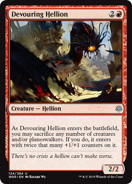 《貪るヘリオン/Devouring Hellion》[WAR] 赤U