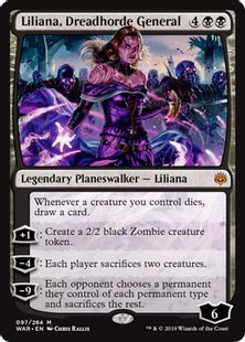 【Foil】■プレリリース■《戦慄衆の将軍、リリアナ/Liliana, Dreadhorde General》[WAR-PRE] 黒R