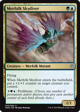 【Foil】《マーフォークのスカイダイバー/Merfolk Skydiver》[WAR] 金U